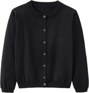 Girls Cardigan Sweater School Uniforms Toddler Long Sleeve Button Knit Solid Sweaters Tops