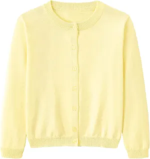 Girls Cardigan Sweater School Uniforms Toddler Long Sleeve Button Knit Solid Sweaters Tops