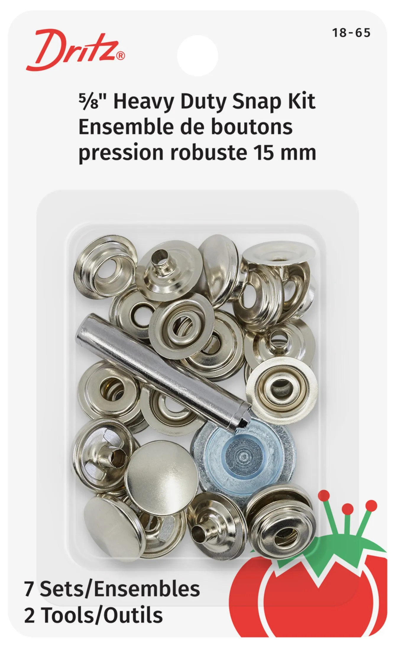 Heavy Duty Snap Fastener Kit, 7 Sets, Nickel