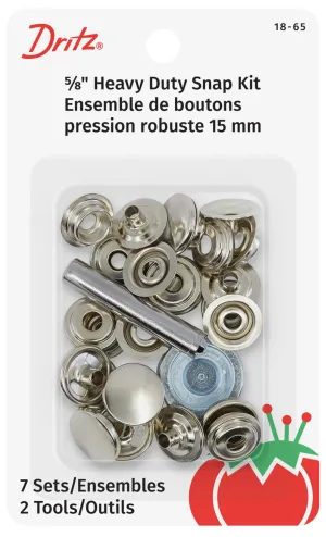 Heavy Duty Snap Fastener Kit, 7 Sets, Nickel