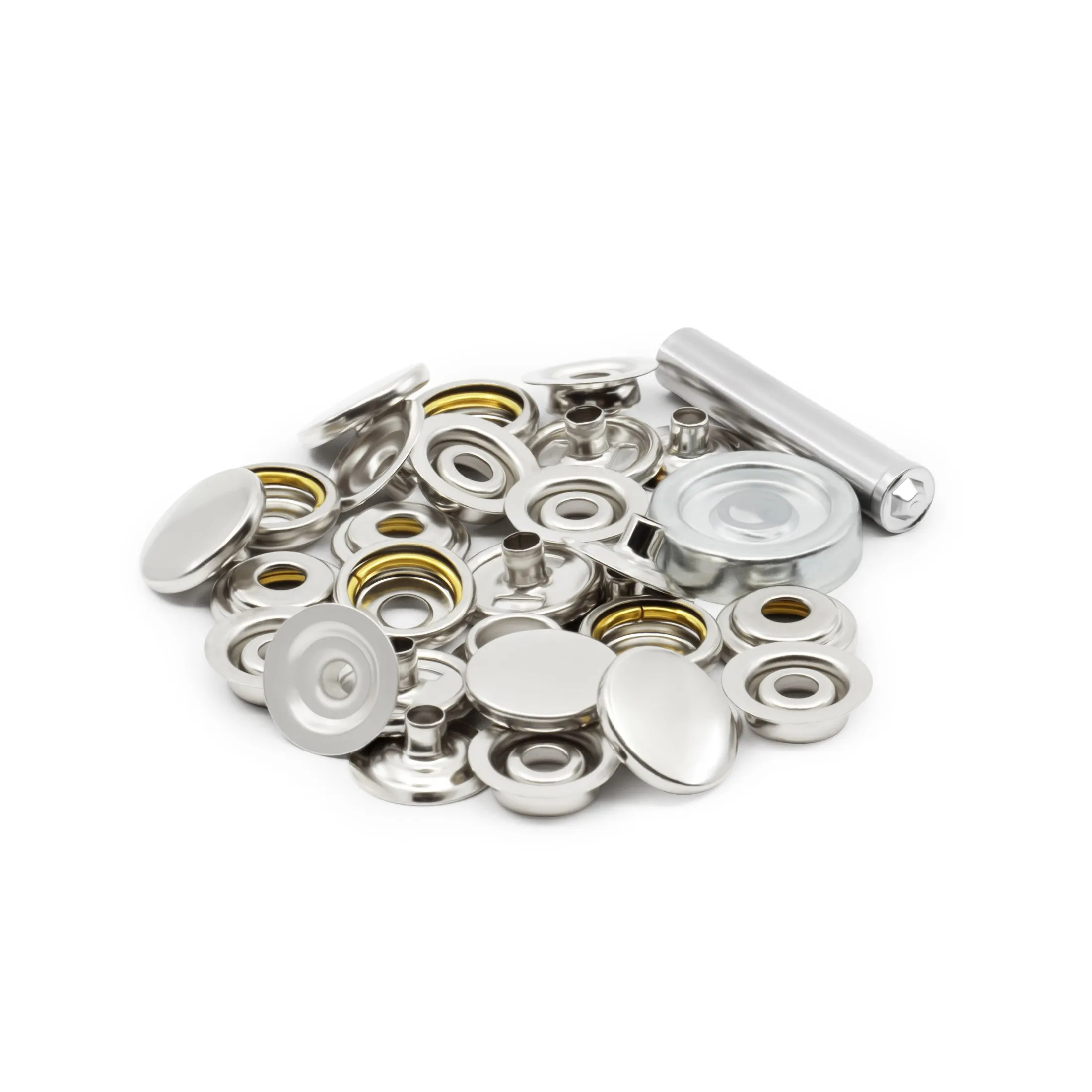 Heavy Duty Snap Fastener Kit, 7 Sets, Nickel