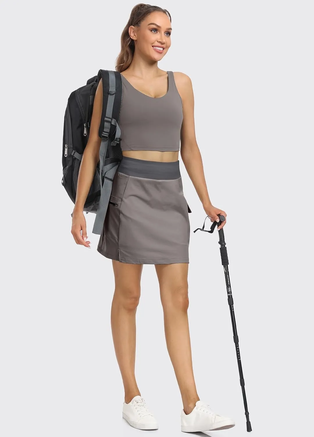 Hiverlay Women Cargo Athletic Skorts with Pockets High Waisted UPF50 Quick Dry Skirt Built-in Shorts for Tennis Golf Hiking