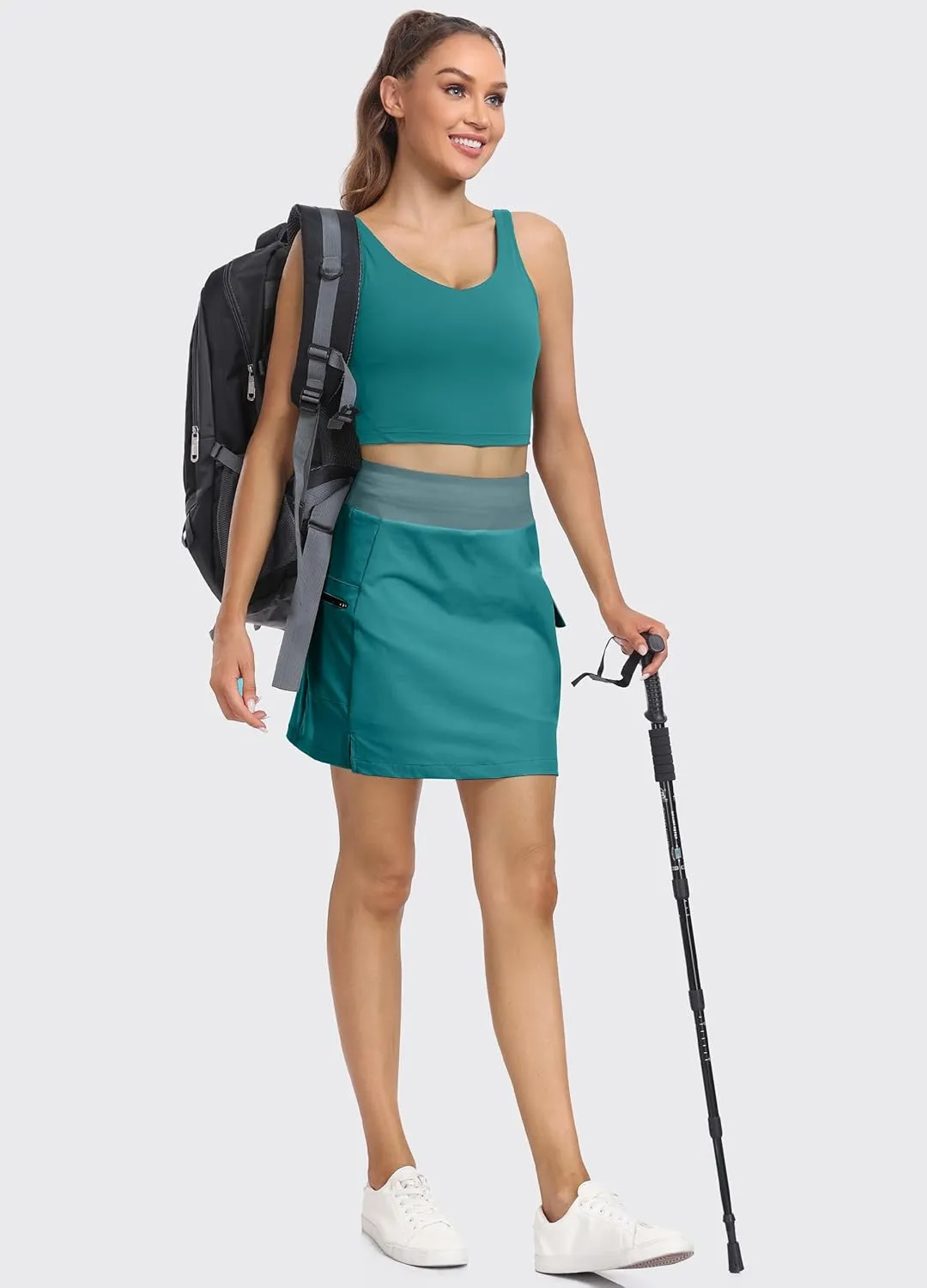 Hiverlay Women Cargo Athletic Skorts with Pockets High Waisted UPF50 Quick Dry Skirt Built-in Shorts for Tennis Golf Hiking