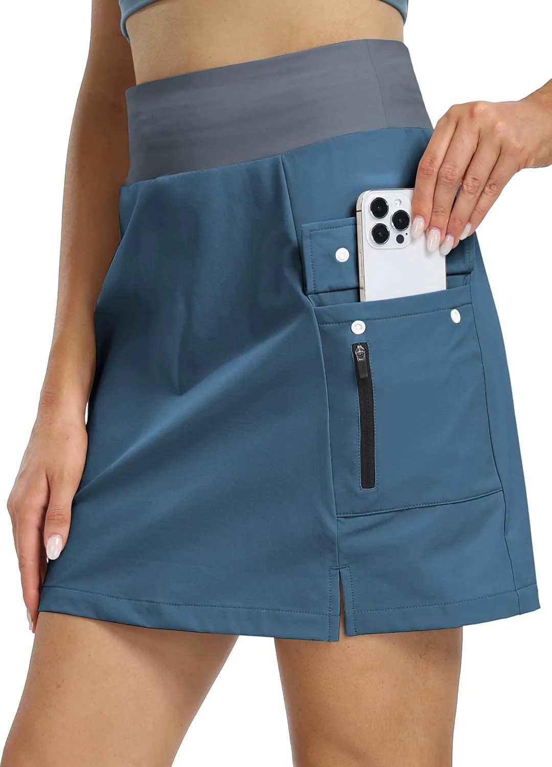 Hiverlay Women Cargo Athletic Skorts with Pockets High Waisted UPF50 Quick Dry Skirt Built-in Shorts for Tennis Golf Hiking