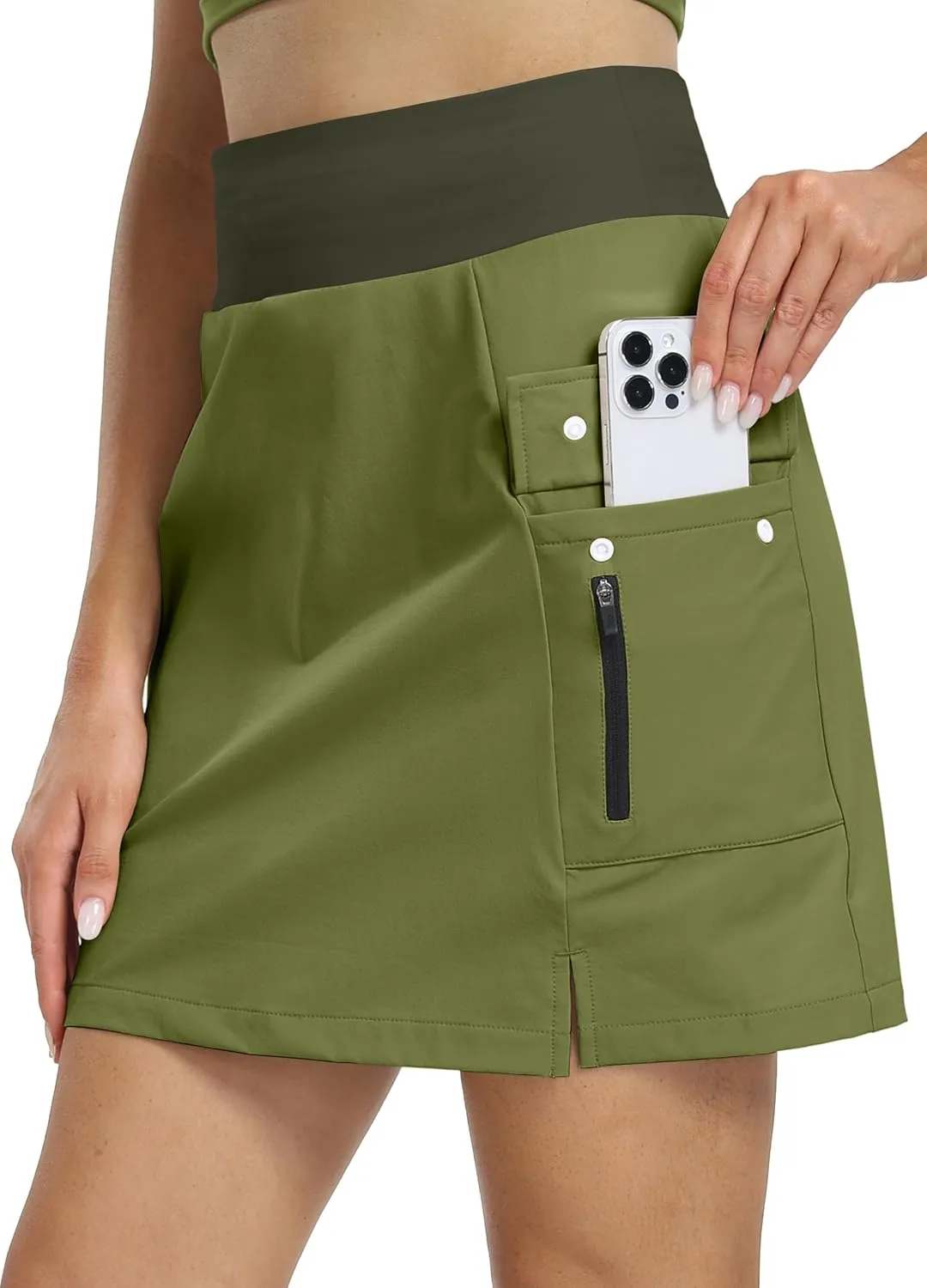 Hiverlay Women Cargo Athletic Skorts with Pockets High Waisted UPF50 Quick Dry Skirt Built-in Shorts for Tennis Golf Hiking