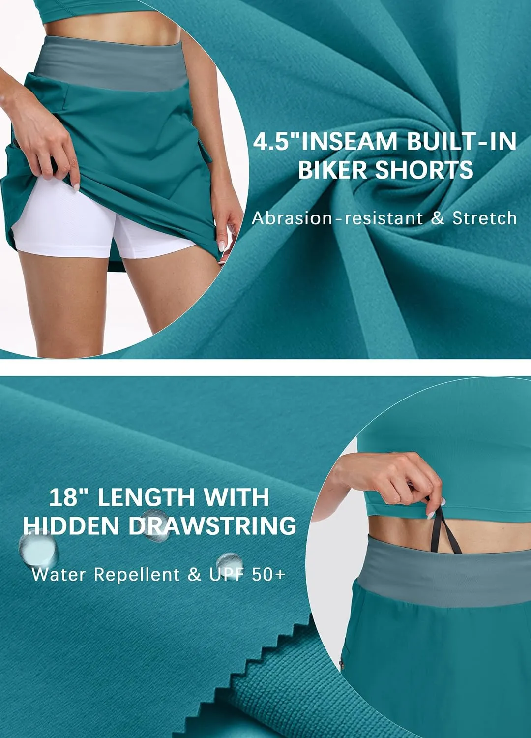 Hiverlay Women Cargo Athletic Skorts with Pockets High Waisted UPF50 Quick Dry Skirt Built-in Shorts for Tennis Golf Hiking