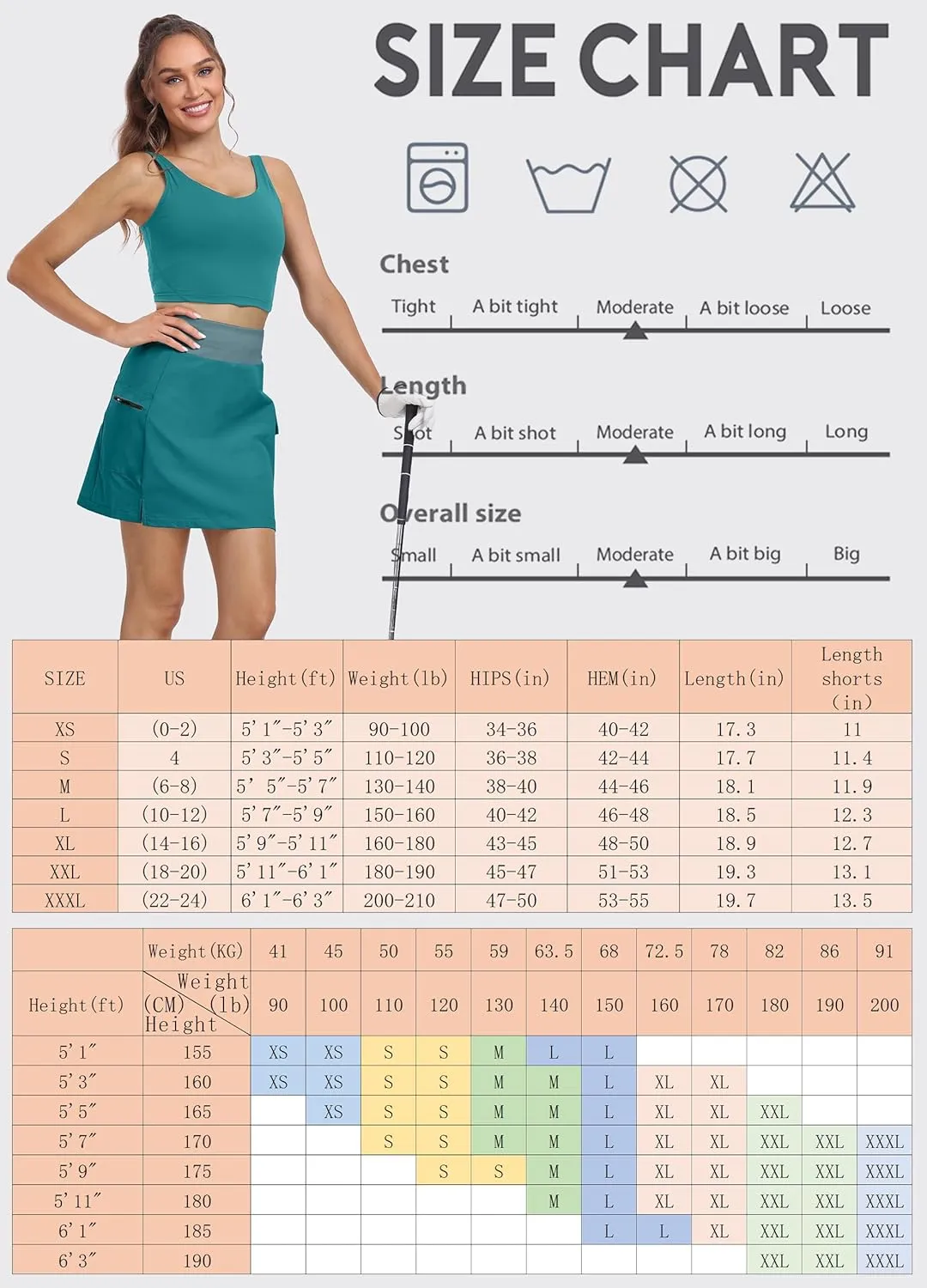 Hiverlay Women Cargo Athletic Skorts with Pockets High Waisted UPF50 Quick Dry Skirt Built-in Shorts for Tennis Golf Hiking