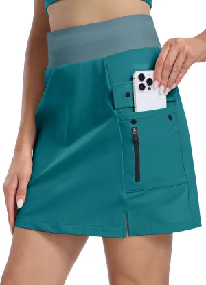 Hiverlay Women Cargo Athletic Skorts with Pockets High Waisted UPF50 Quick Dry Skirt Built-in Shorts for Tennis Golf Hiking
