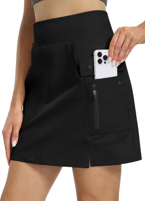 Hiverlay Women Cargo Athletic Skorts with Pockets High Waisted UPF50 Quick Dry Skirt Built-in Shorts for Tennis Golf Hiking