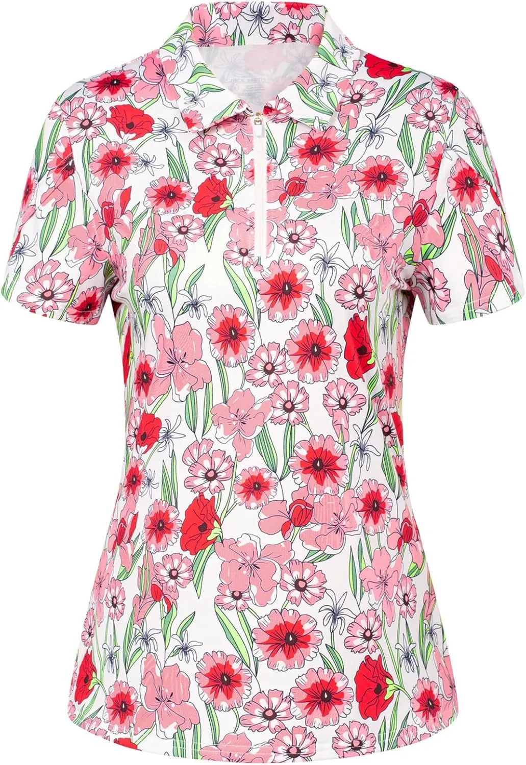 JACK SMITH Women's Golf Shirts Short Sleeve UPF50 Workout Tops for Women Moisture Wicking Dry fit Polo Shirt