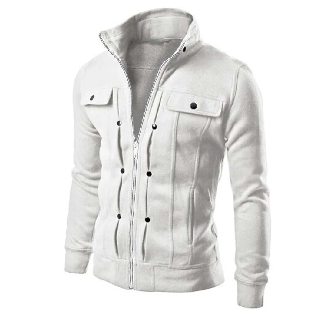 KFSO Men's Casual Winter Cotton Military Jackets Outdoor Coat Windproof Windbreaker (Black, XL)