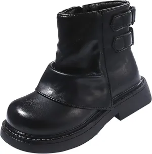 Kids Girls Boys Short Ankle Boots Little Kid aterproof Outdoor Booties Leather Cozy Lightweight Rain Boots Toddler