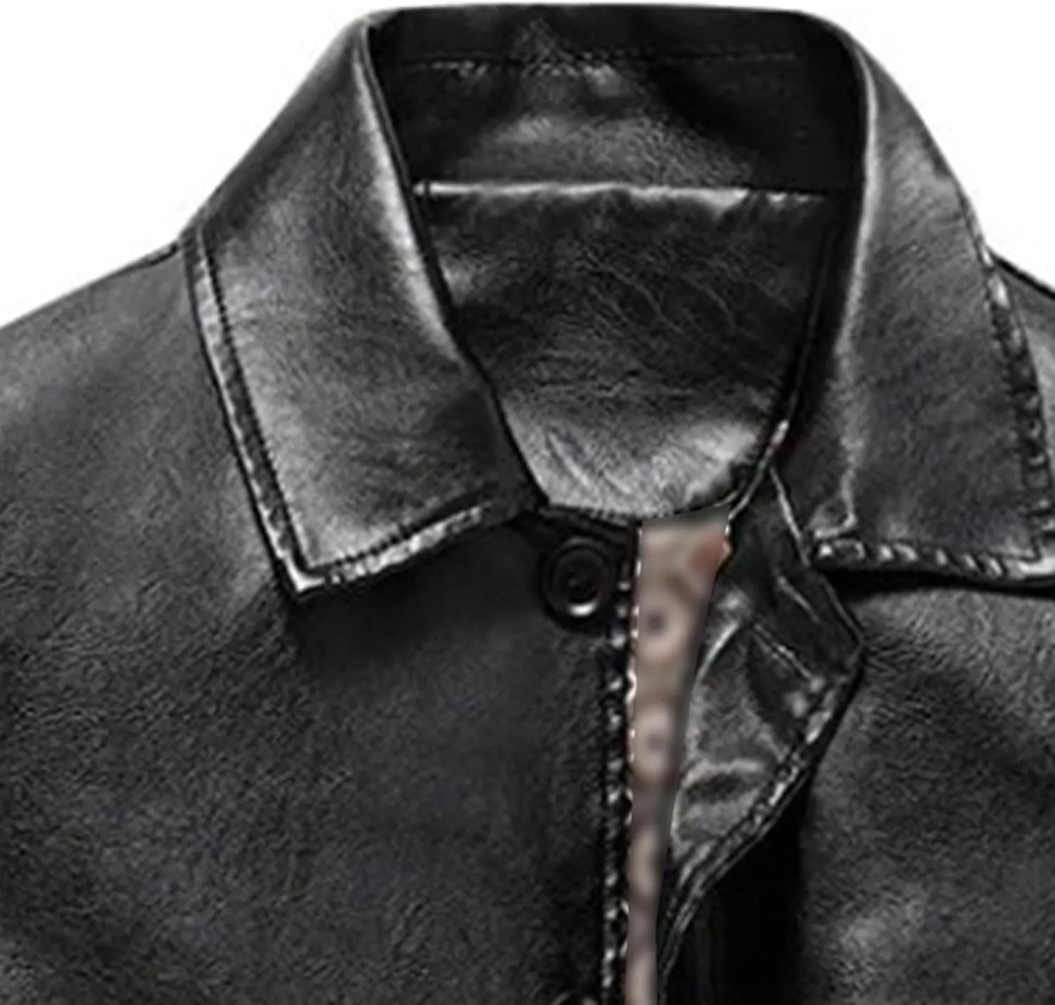 Lambskin Leather Car Coat for Men Turn-Down Collar Motorcycle Leather Jacket Lapel Motorcycle Leather Jackets