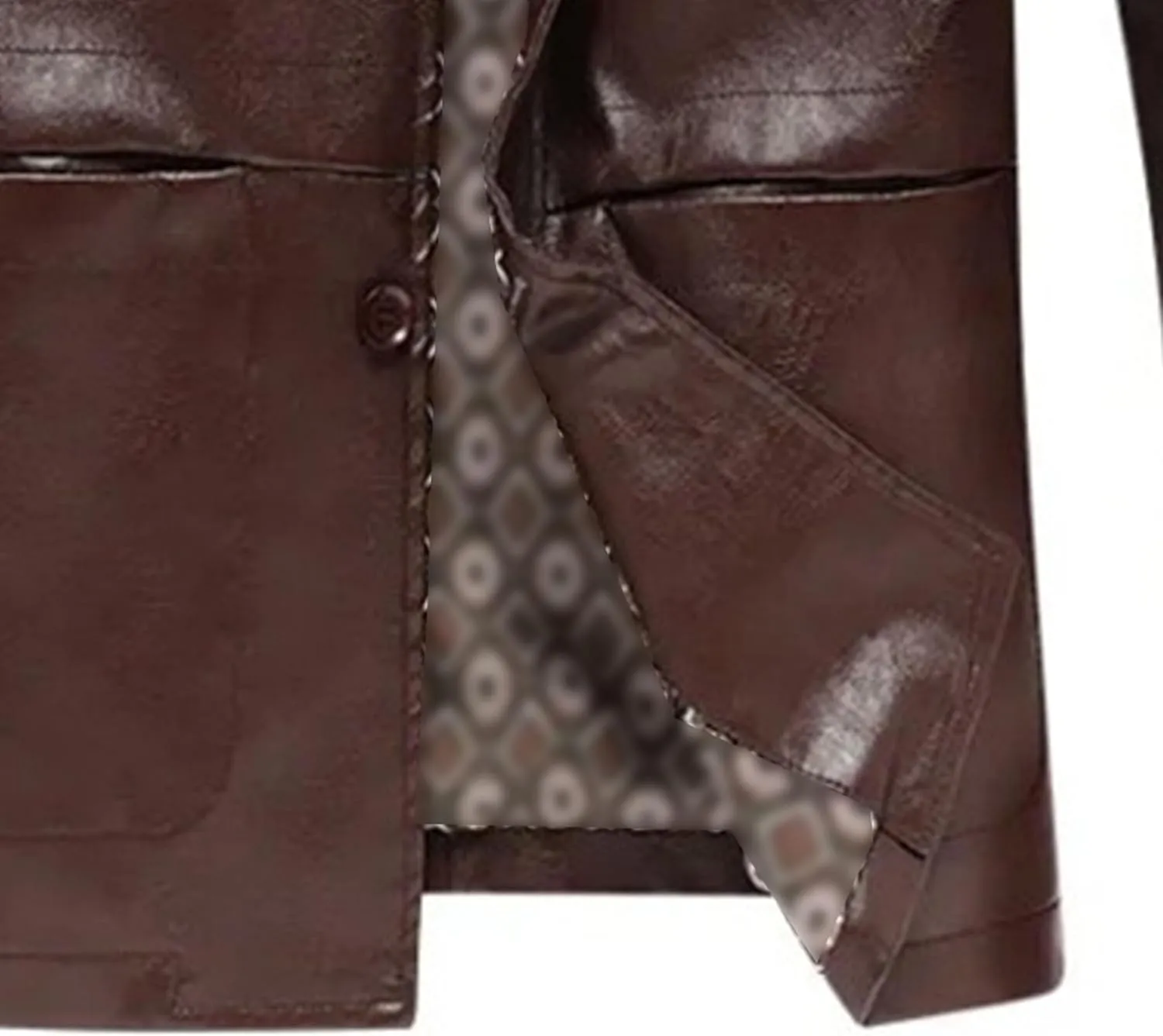 Lambskin Leather Car Coat for Men Turn-Down Collar Motorcycle Leather Jacket Lapel Motorcycle Leather Jackets
