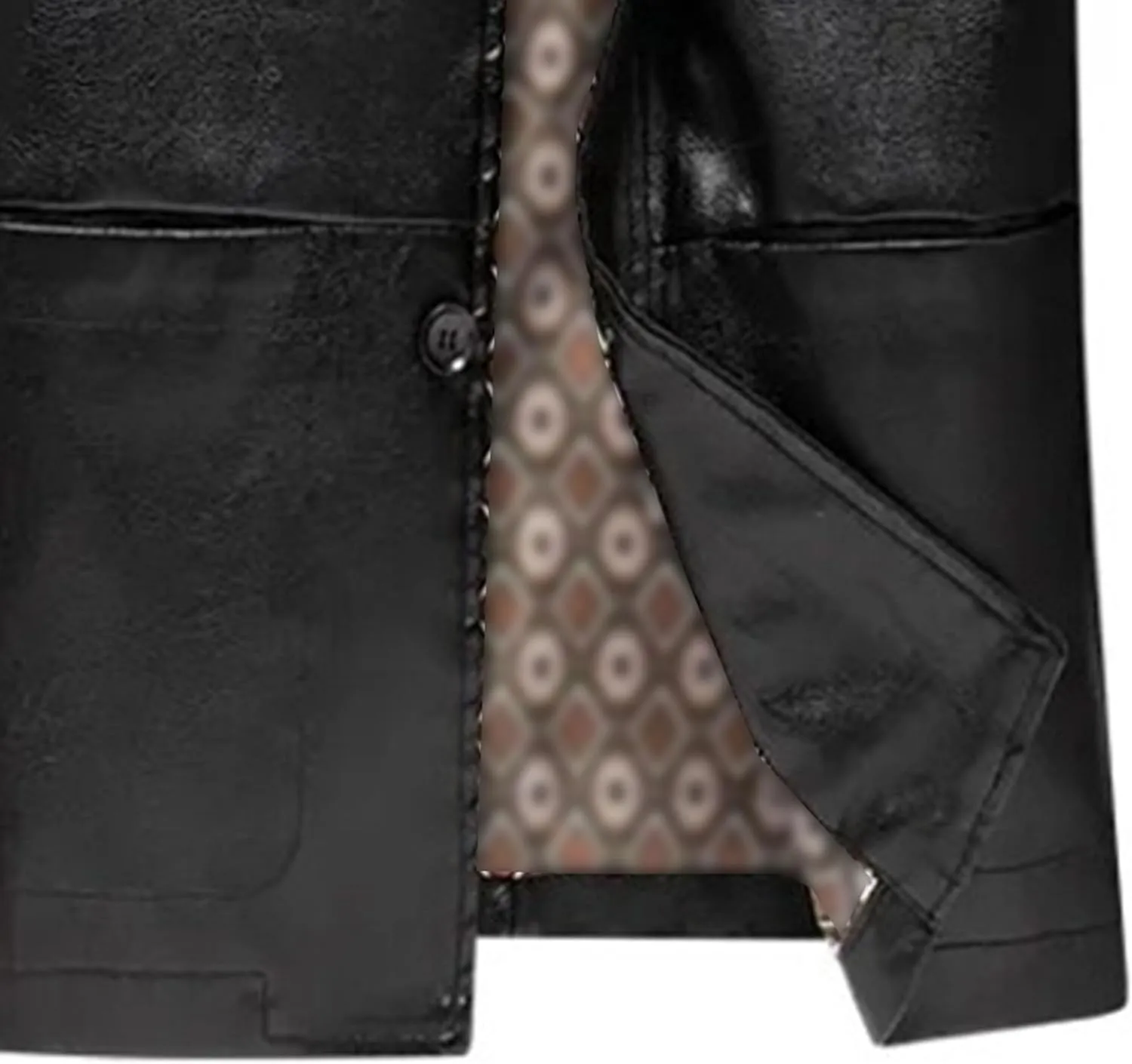 Lambskin Leather Car Coat for Men Turn-Down Collar Motorcycle Leather Jacket Lapel Motorcycle Leather Jackets