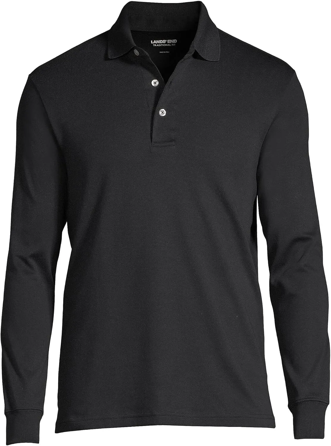 Lands' End Men's Long Sleeve American-Grown Supima Cotton Polo Shirt