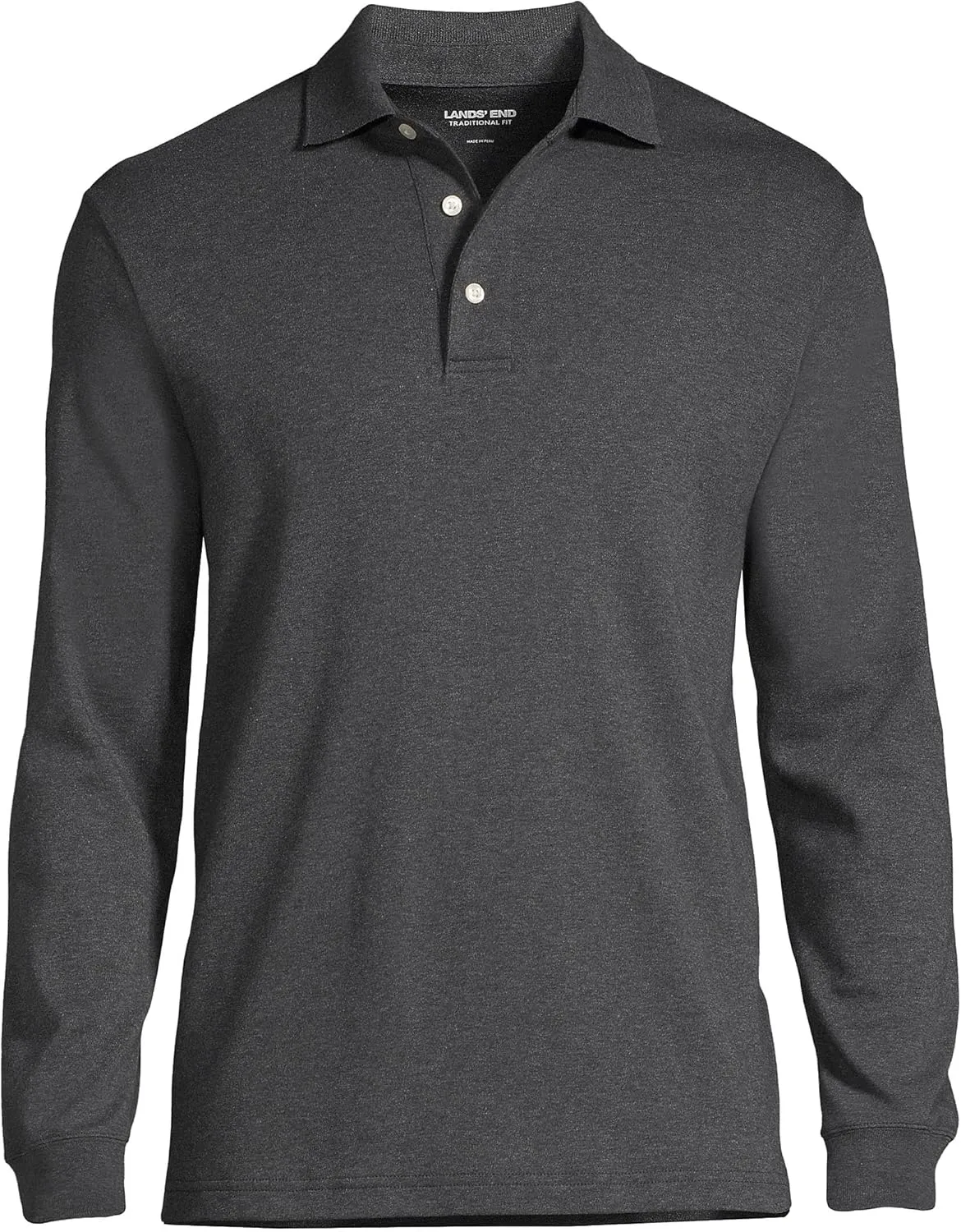 Lands' End Men's Long Sleeve American-Grown Supima Cotton Polo Shirt