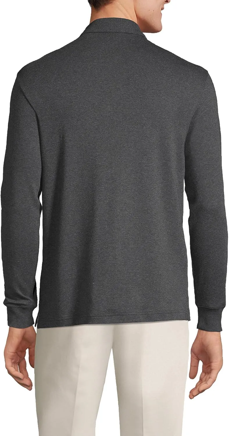 Lands' End Men's Long Sleeve American-Grown Supima Cotton Polo Shirt
