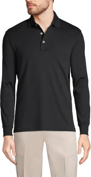 Lands' End Men's Long Sleeve American-Grown Supima Cotton Polo Shirt