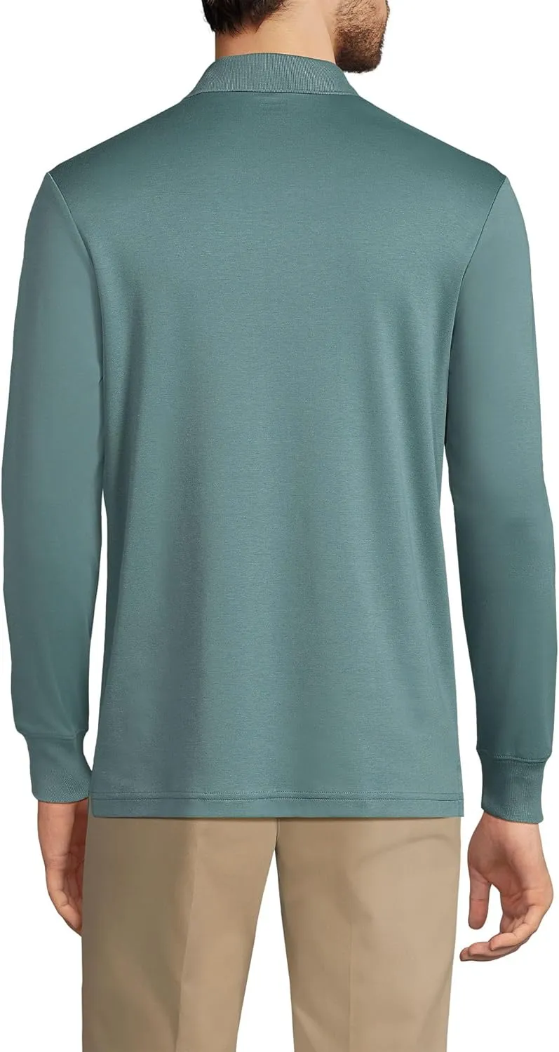 Lands' End Men's Long Sleeve American-Grown Supima Cotton Polo Shirt