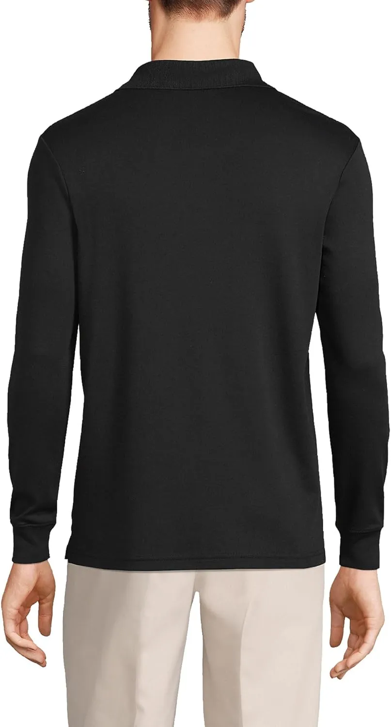 Lands' End Men's Long Sleeve American-Grown Supima Cotton Polo Shirt