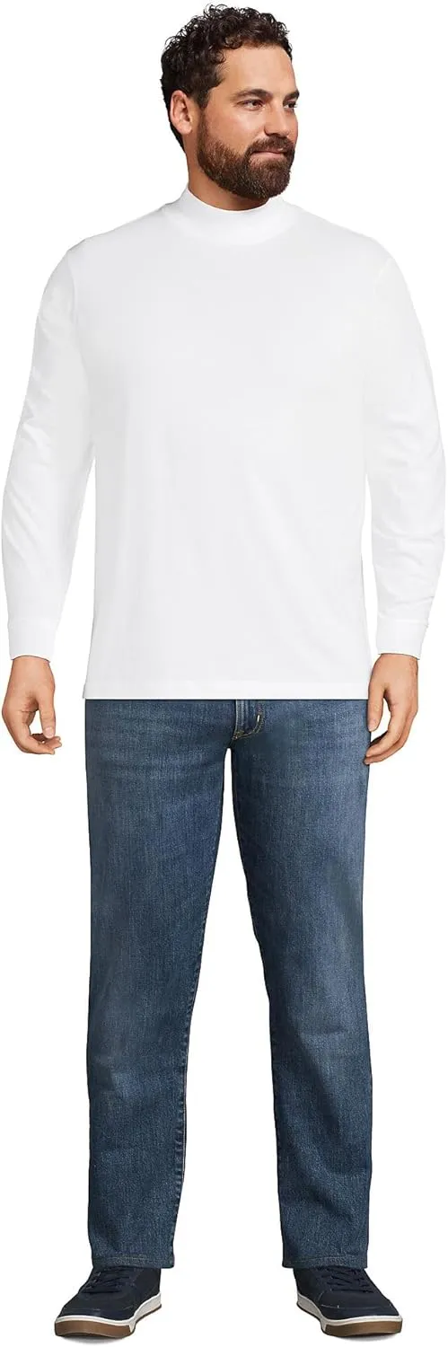 Lands' End Men's Super-T Cotton-Blend Mock Turtleneck Shirt