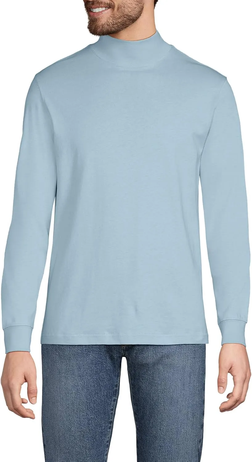 Lands' End Men's Super-T Cotton-Blend Mock Turtleneck Shirt