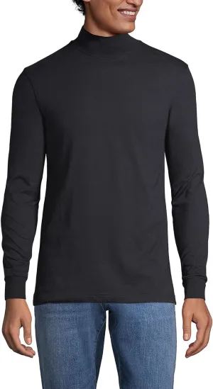 Lands' End Men's Super-T Cotton-Blend Mock Turtleneck Shirt