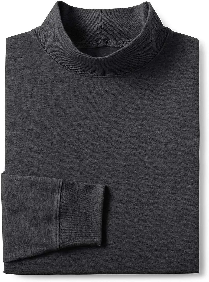 Lands' End Men's Super-T Cotton-Blend Mock Turtleneck Shirt