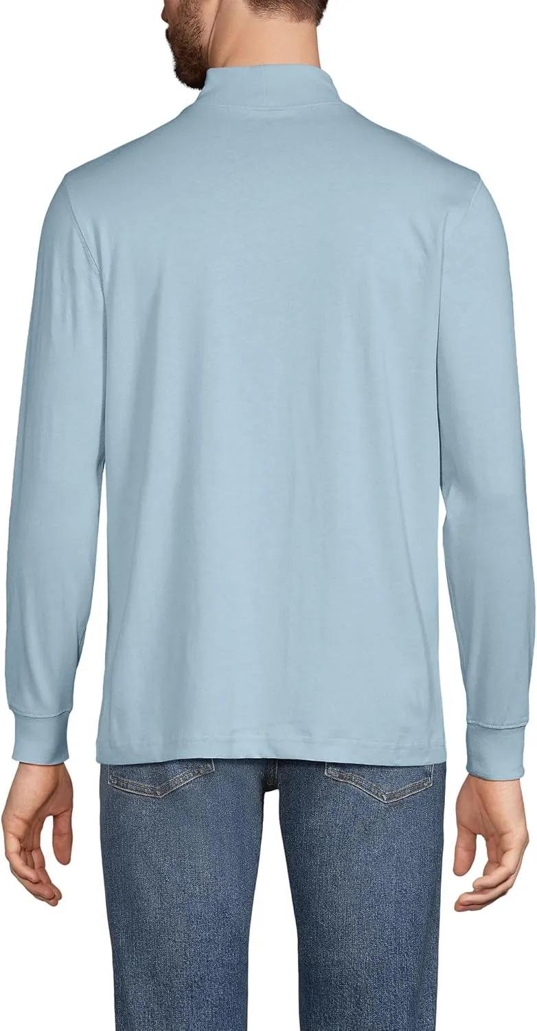 Lands' End Men's Super-T Cotton-Blend Mock Turtleneck Shirt