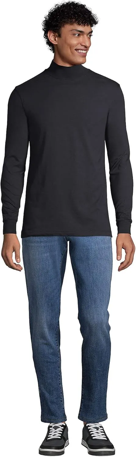 Lands' End Men's Super-T Cotton-Blend Mock Turtleneck Shirt