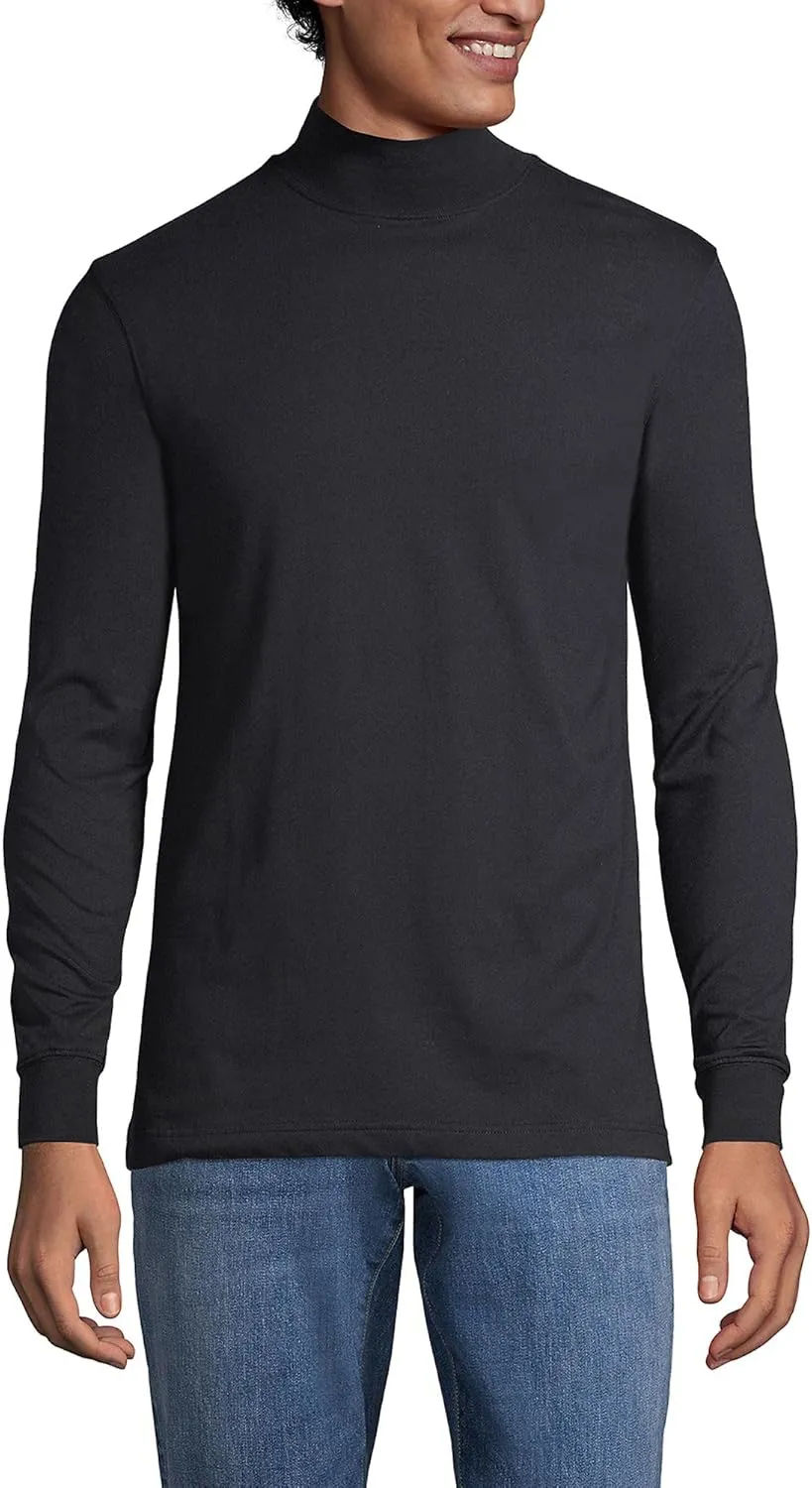 Lands' End Men's Super-T Cotton-Blend Mock Turtleneck Shirt