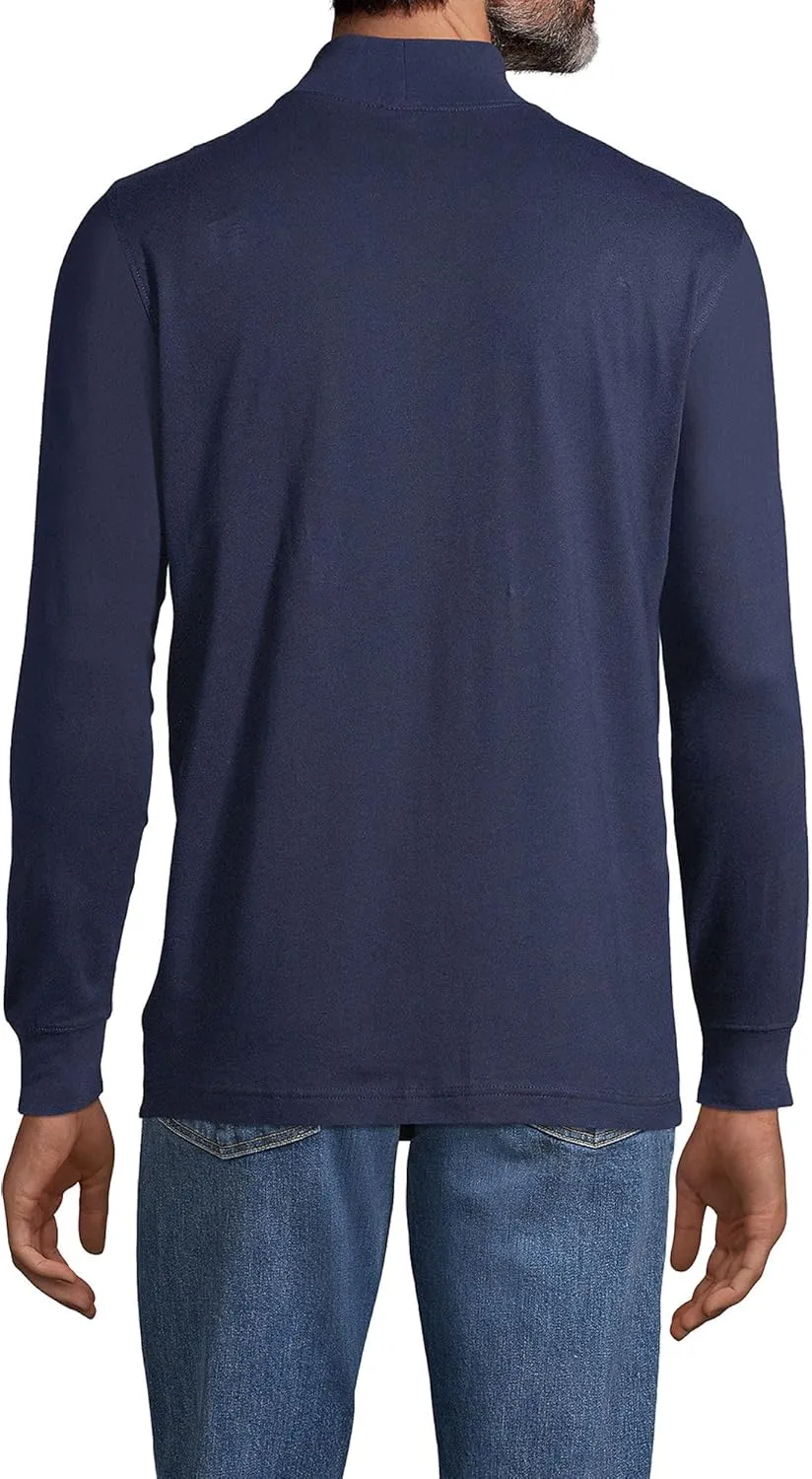 Lands' End Men's Super-T Cotton-Blend Mock Turtleneck Shirt