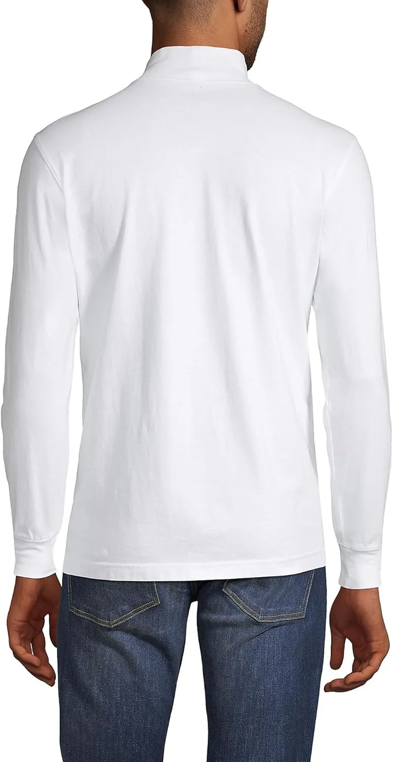 Lands' End Men's Super-T Cotton-Blend Mock Turtleneck Shirt