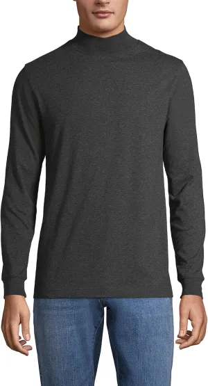 Lands' End Men's Super-T Cotton-Blend Mock Turtleneck Shirt