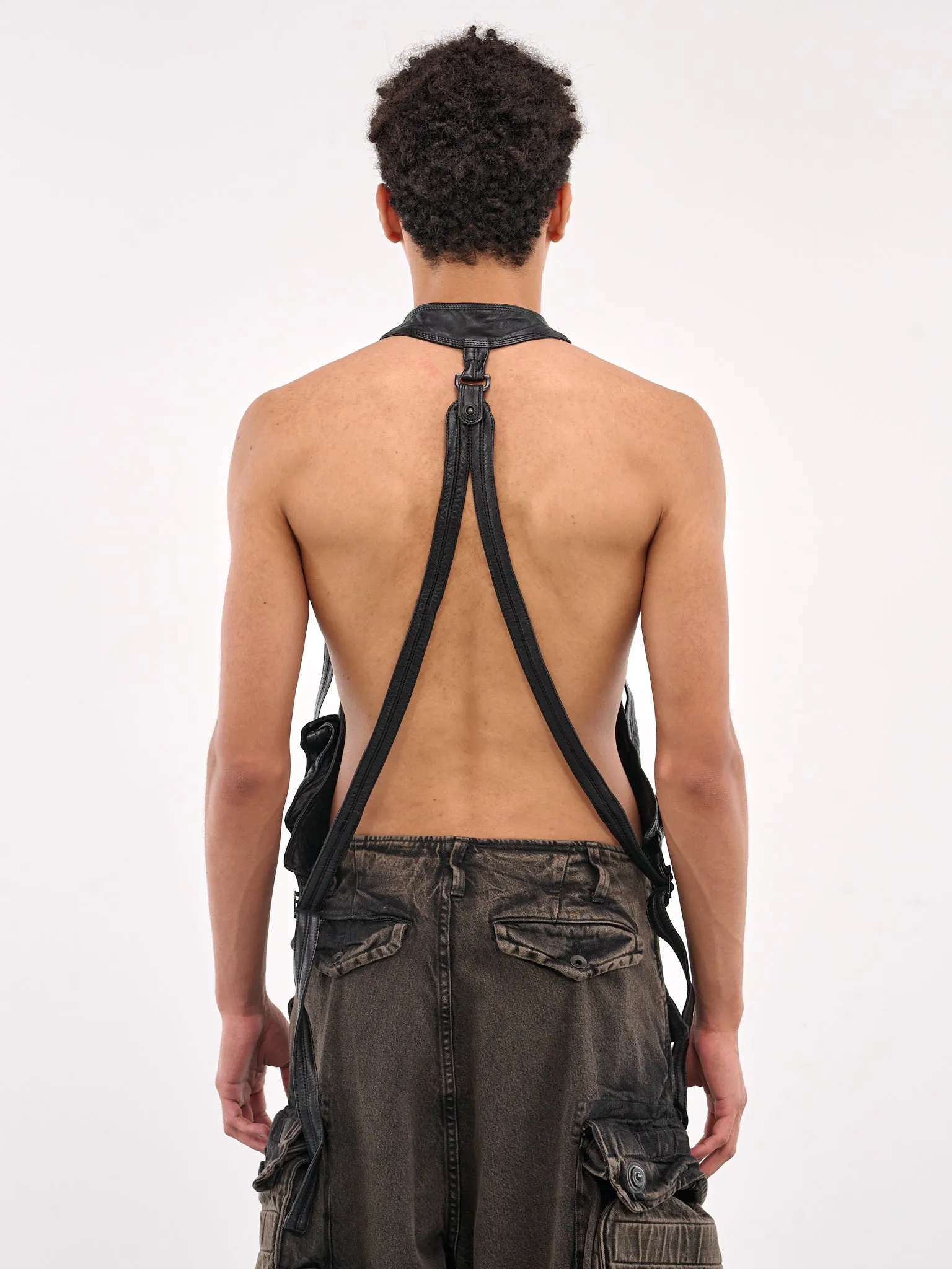 Leather Vest (897VEM2-BLACK)