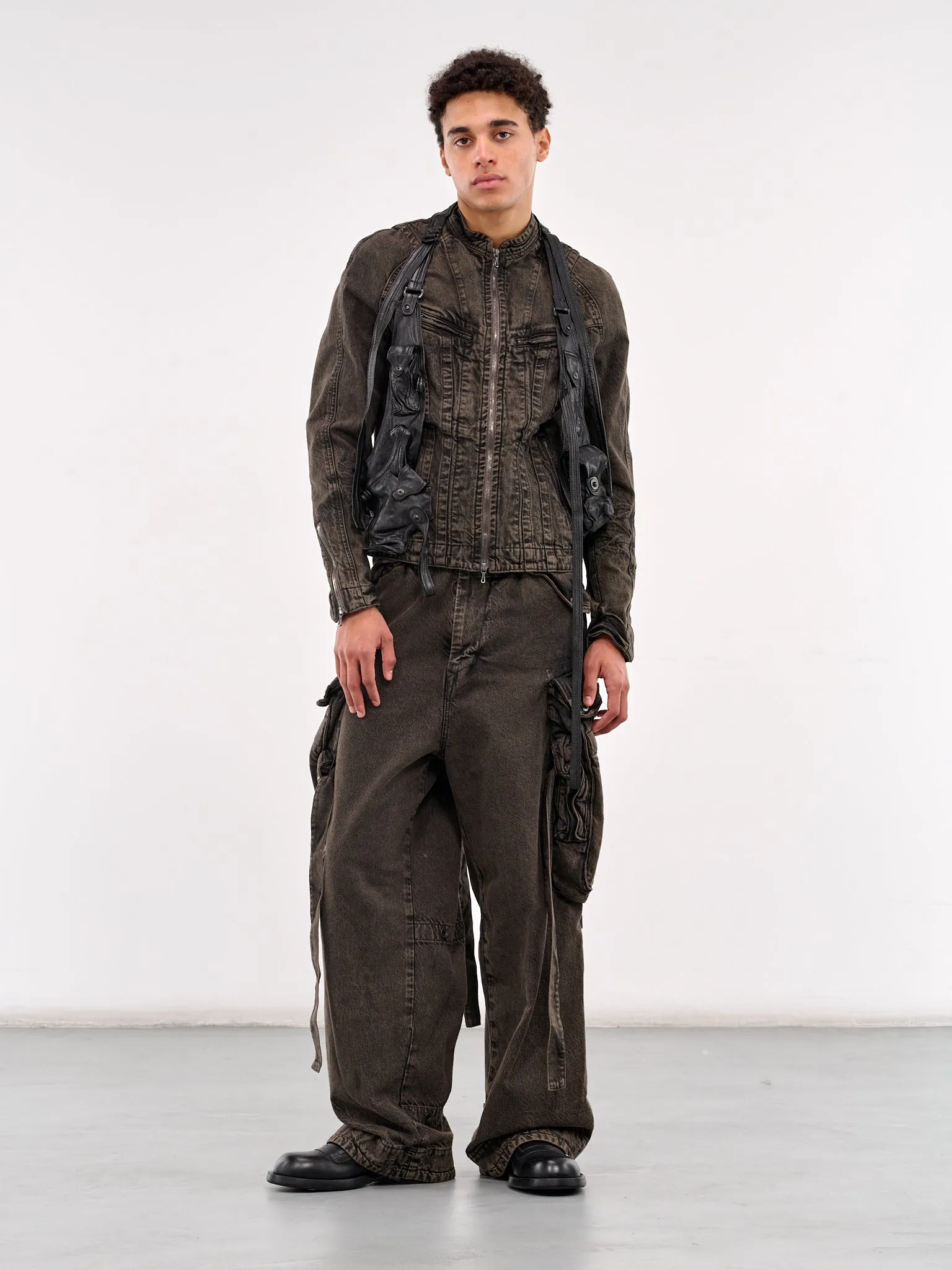 Leather Vest (897VEM2-BLACK)