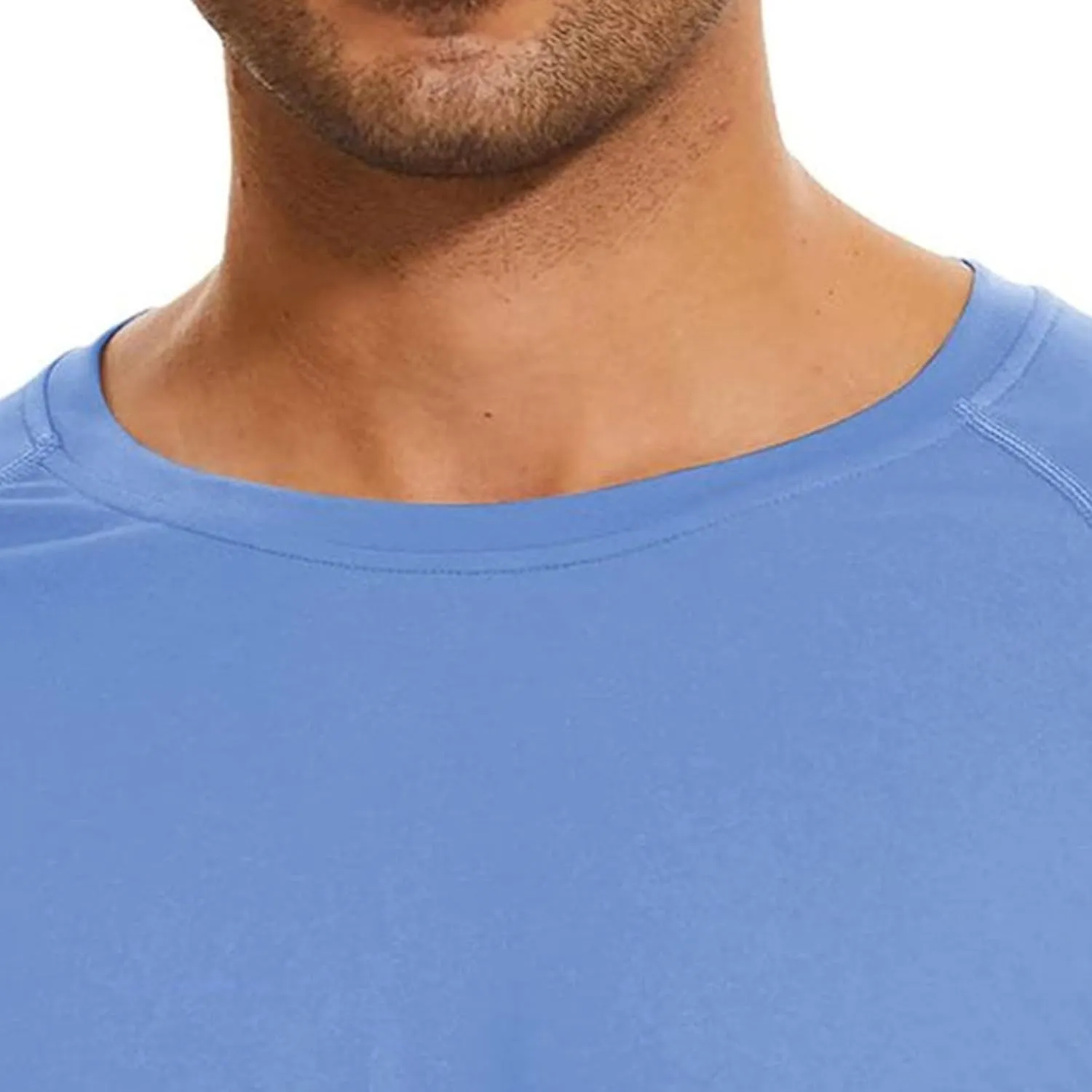 Men's Ice Silk Long Sleeve Shirts Quick Drying Breathable Undershirt Round Neck Sun Protection T-Shirt