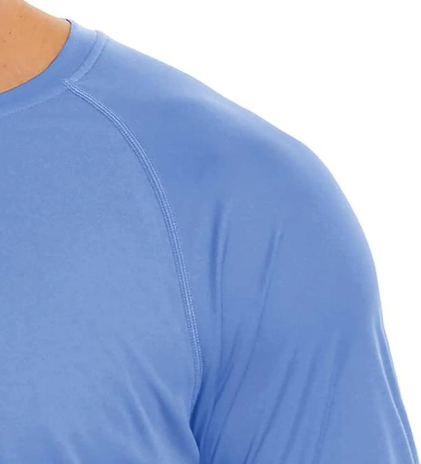 Men's Ice Silk Long Sleeve Shirts Quick Drying Breathable Undershirt Round Neck Sun Protection T-Shirt