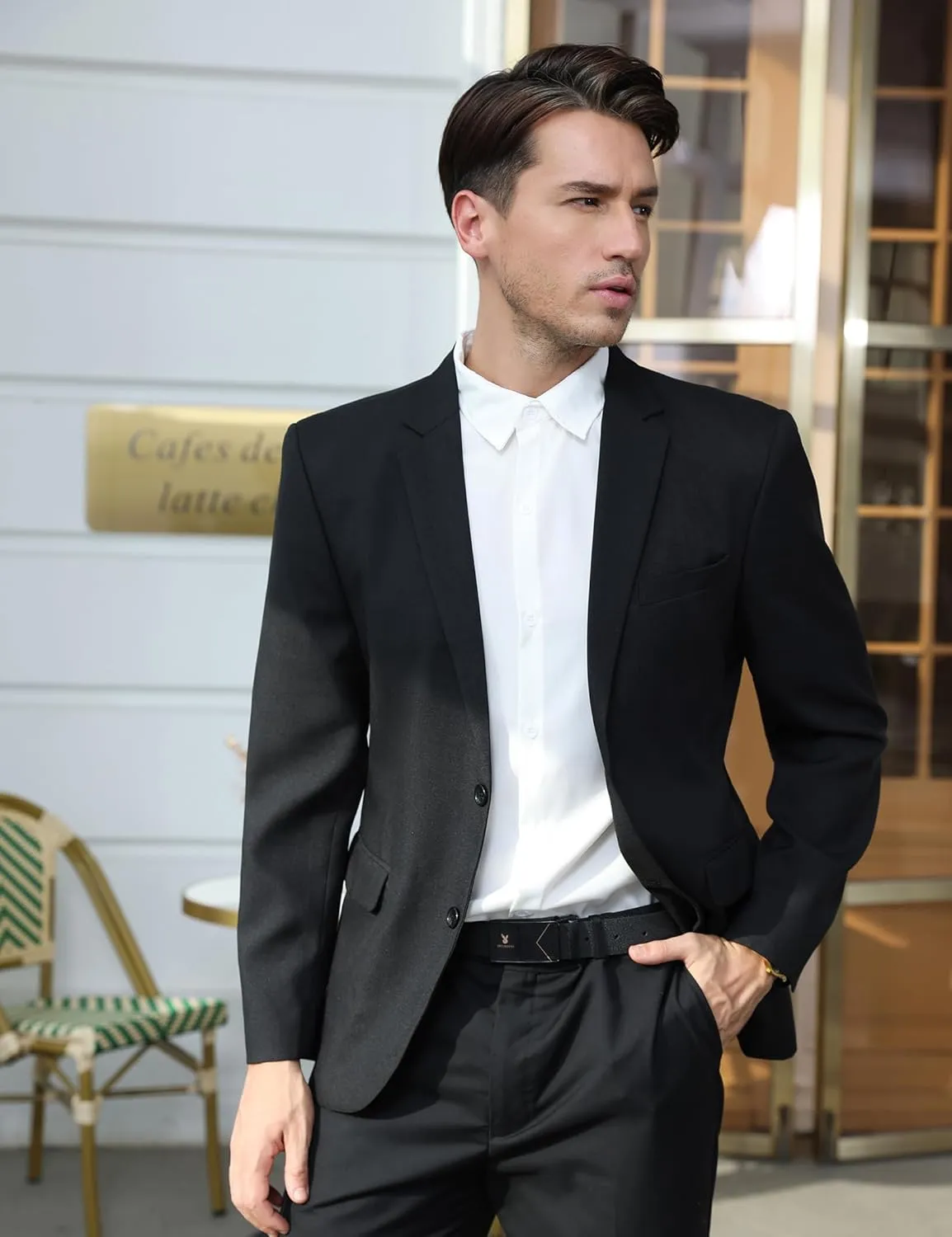 Men's Lightweight Casual Blazers Sport Coats Regular Fit Suit Blazer Jackets Two Button