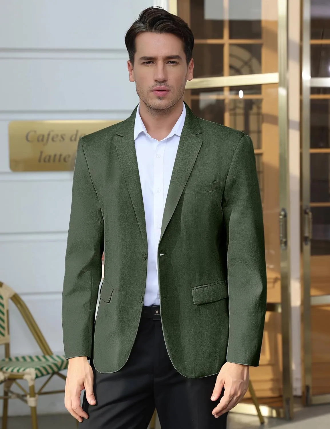 Men's Lightweight Casual Blazers Sport Coats Regular Fit Suit Blazer Jackets Two Button