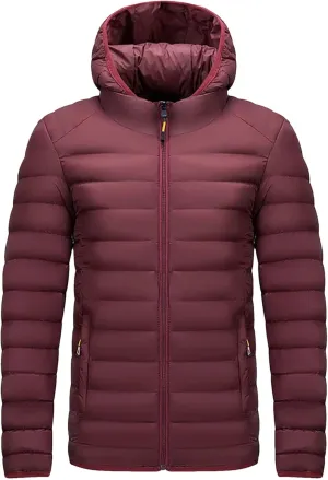 Men's Lightweight Packable Puffer Jacket Men Winter Warm Cotton Padded Outwear Casual Hooded Down Coats