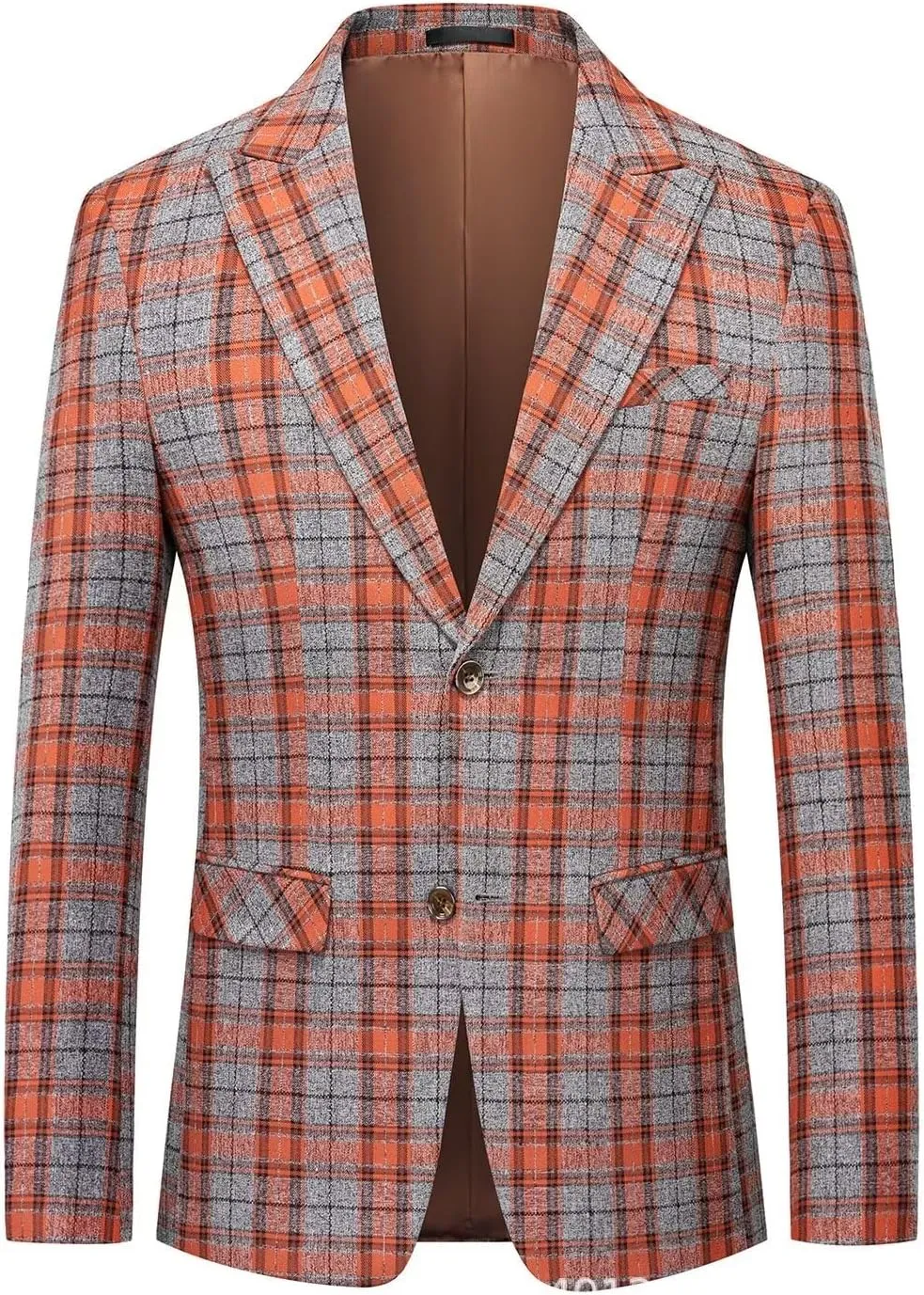 Men's Plaid Suit Blazer Slim Fit Dress Jackets 2 Buttons Casual Checkered Wedding Tuxedo Sports Coat for Prom Party JJK026