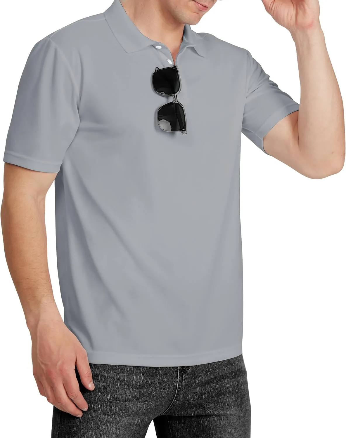 Men's Polo Shirt UPF 50  Tees Sun Shirts 1/4 Zip Up Golf Shirts Fishing Running Rash Guard T-Shirts Quick Dry