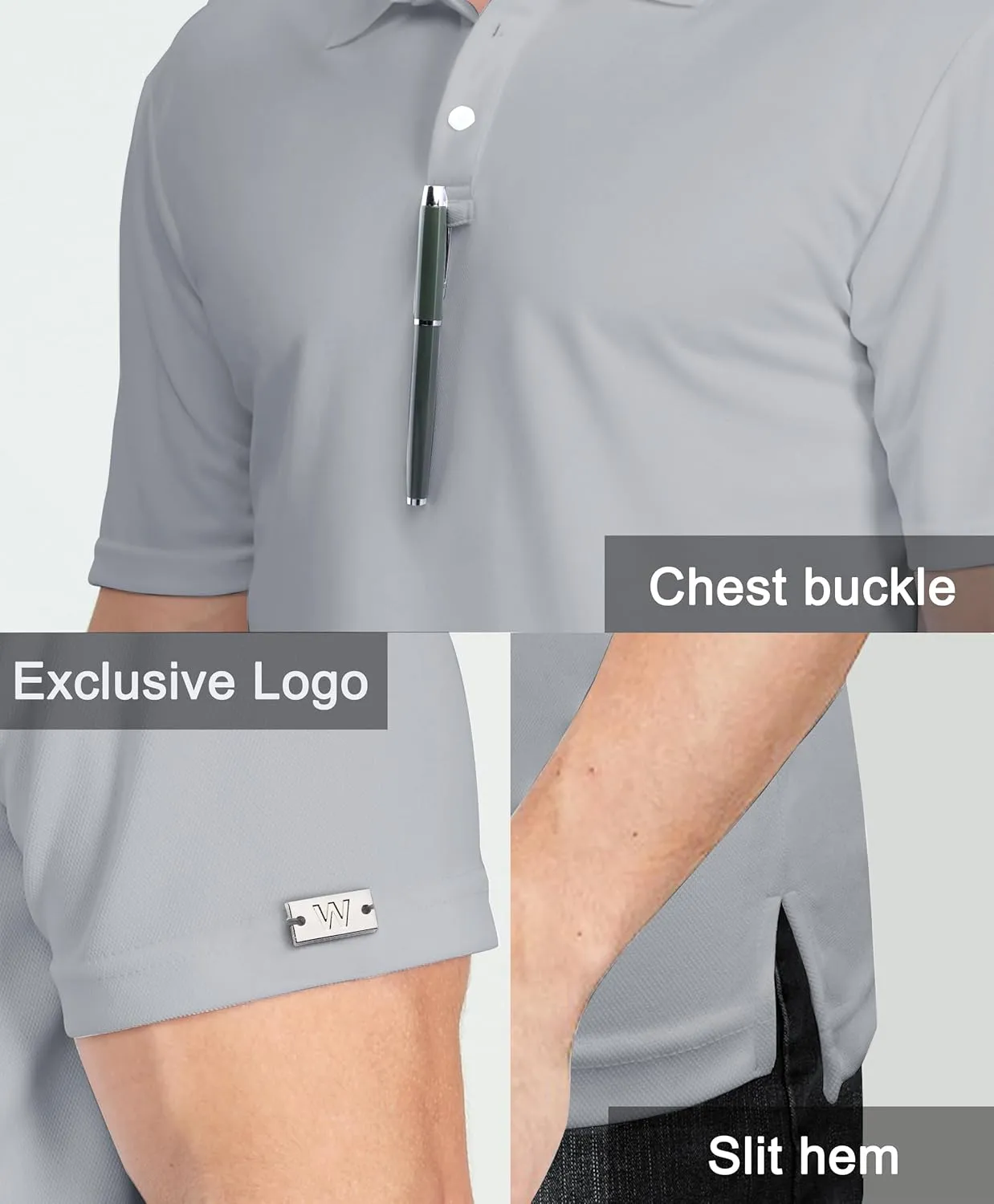 Men's Polo Shirt UPF 50  Tees Sun Shirts 1/4 Zip Up Golf Shirts Fishing Running Rash Guard T-Shirts Quick Dry