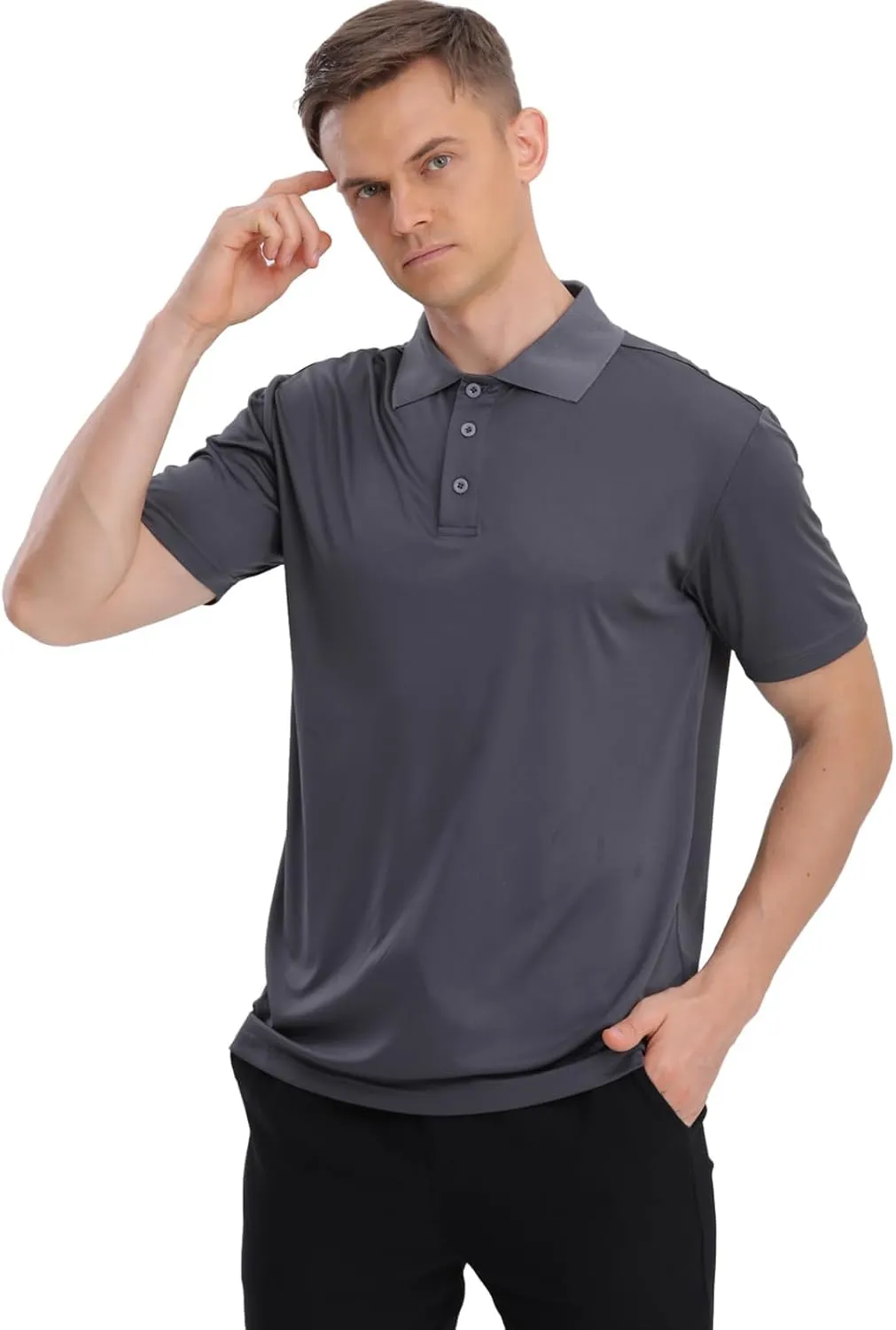 Mens Polo Shirts Short Sleeve,1 Pack/5 Pack Quick Dry Moisture Wicking Polos Workout Golf Shirts for Men