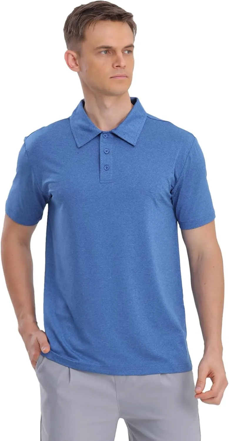 Mens Polo Shirts Short Sleeve,1 Pack/5 Pack Quick Dry Moisture Wicking Polos Workout Golf Shirts for Men