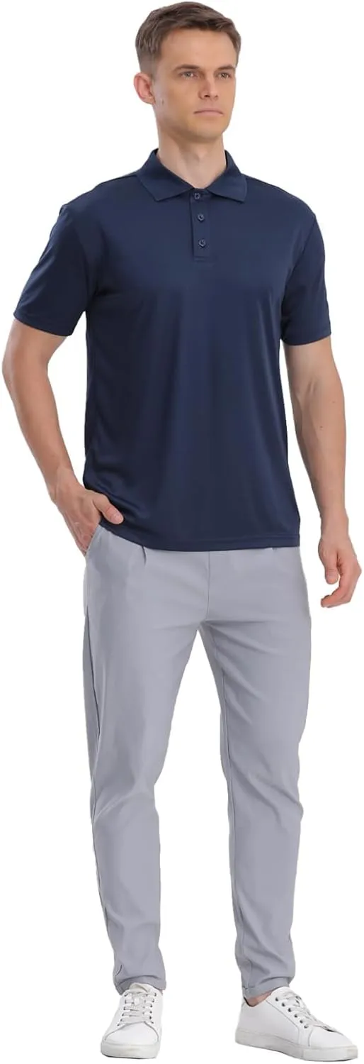 Mens Polo Shirts Short Sleeve,1 Pack/5 Pack Quick Dry Moisture Wicking Polos Workout Golf Shirts for Men