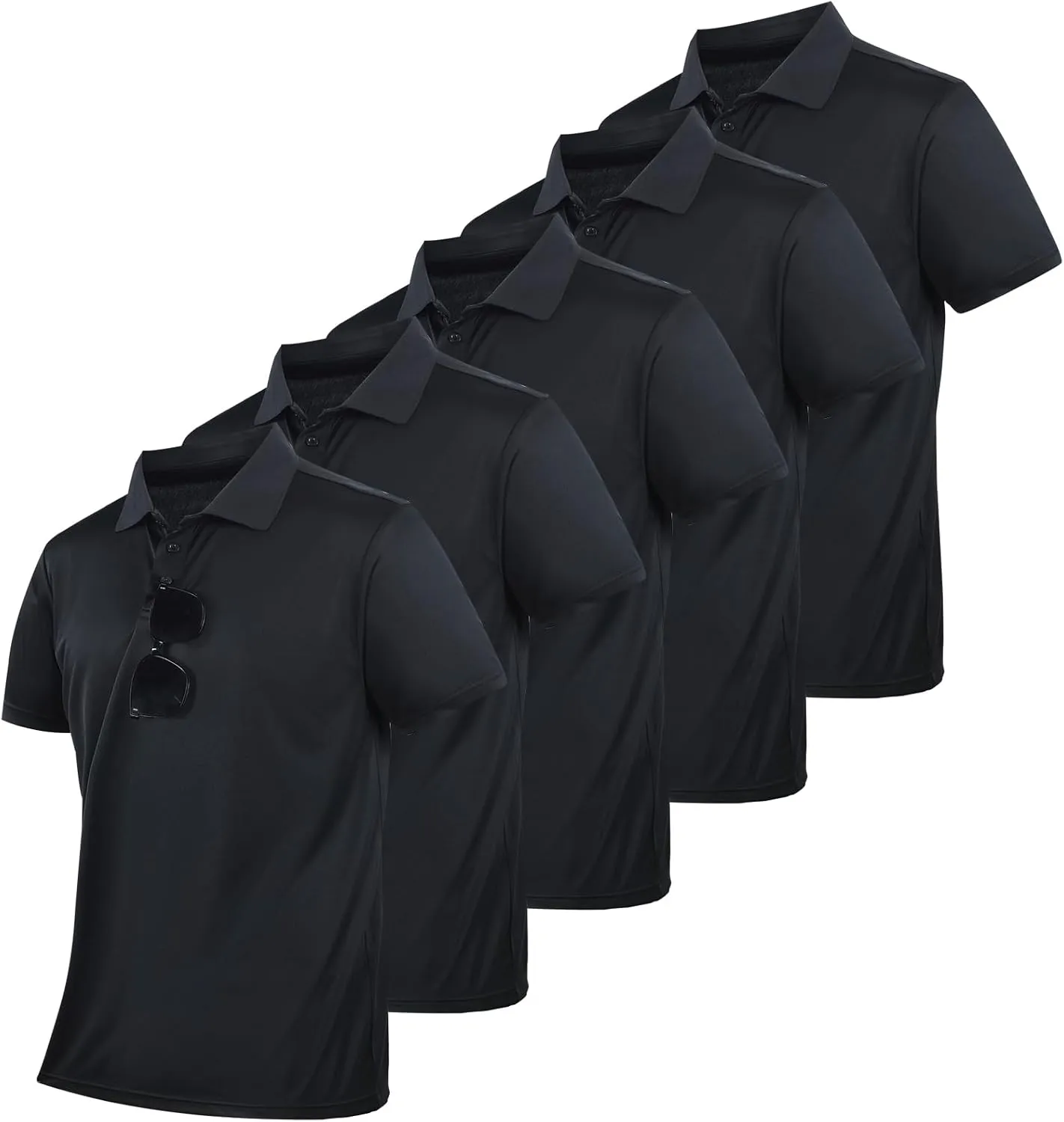 Mens Polo Shirts Short Sleeve,1 Pack/5 Pack Quick Dry Moisture Wicking Polos Workout Golf Shirts for Men