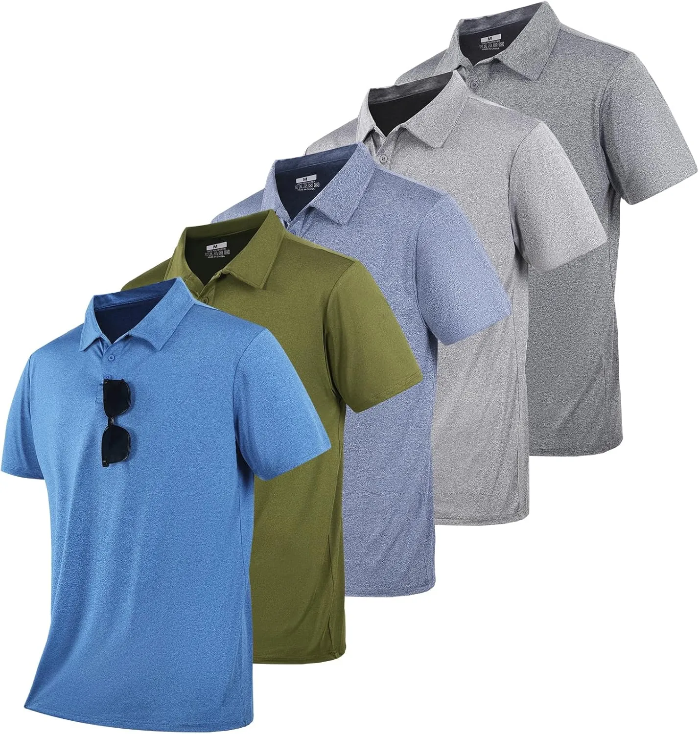 Mens Polo Shirts Short Sleeve,1 Pack/5 Pack Quick Dry Moisture Wicking Polos Workout Golf Shirts for Men